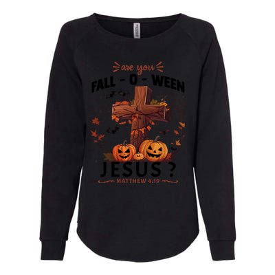 Are You Falloween Jesus Cross Pumpkins Christian Faith Gift Womens California Wash Sweatshirt