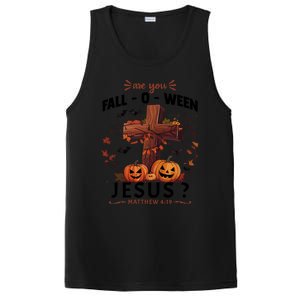 Are You Falloween Jesus Cross Pumpkins Christian Faith Gift PosiCharge Competitor Tank