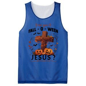 Are You Falloween Jesus Cross Pumpkins Christian Faith Gift Mesh Reversible Basketball Jersey Tank