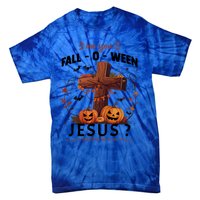 Are You Falloween Jesus Cross Pumpkins Christian Faith Gift Tie-Dye T-Shirt