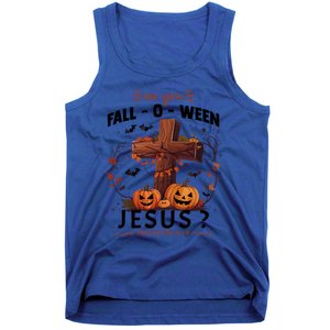 Are You Falloween Jesus Cross Pumpkins Christian Faith Gift Tank Top