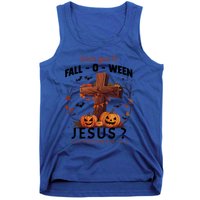 Are You Falloween Jesus Cross Pumpkins Christian Faith Gift Tank Top