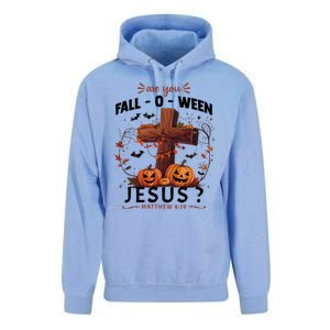 Are You Falloween Jesus Cross Pumpkins Christian Faith Gift Unisex Surf Hoodie