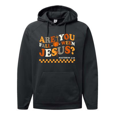 Are You Falloween Jesus Christian Halloween Pumpkin Performance Fleece Hoodie