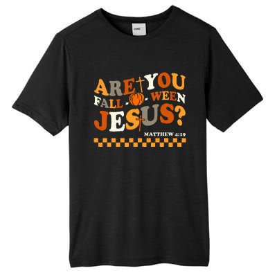 Are You Falloween Jesus Christian Halloween Pumpkin Tall Fusion ChromaSoft Performance T-Shirt