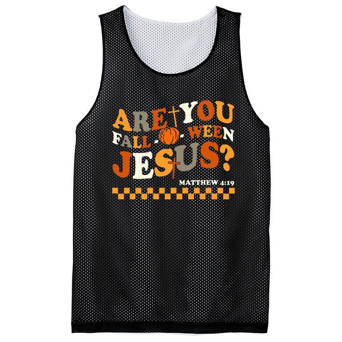 Are You Falloween Jesus Christian Halloween Pumpkin Mesh Reversible Basketball Jersey Tank