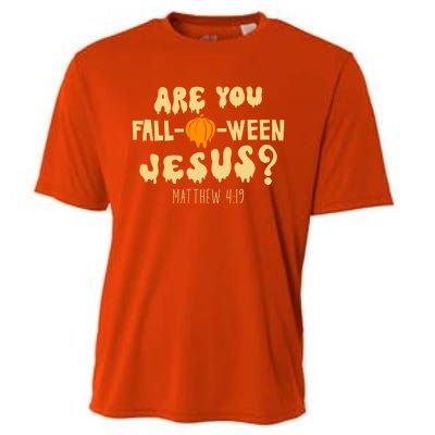 Are You Falloween Jesus Christian Fall Halloween Groovy Gift Cooling Performance Crew T-Shirt