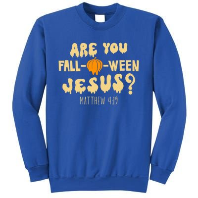 Are You Falloween Jesus Christian Fall Halloween Groovy Gift Sweatshirt