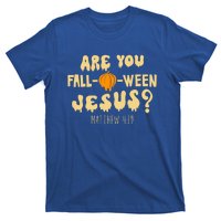 Are You Falloween Jesus Christian Fall Halloween Groovy Gift T-Shirt