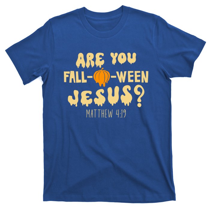 Are You Falloween Jesus Christian Fall Halloween Groovy Gift T-Shirt