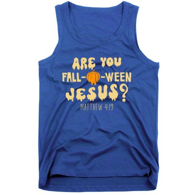 Are You Falloween Jesus Christian Fall Halloween Groovy Gift Tank Top