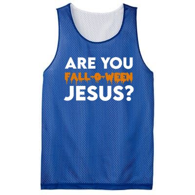 Are You Falloween Jesus Cute Christian Halloween Meaningful Gift Mesh Reversible Basketball Jersey Tank