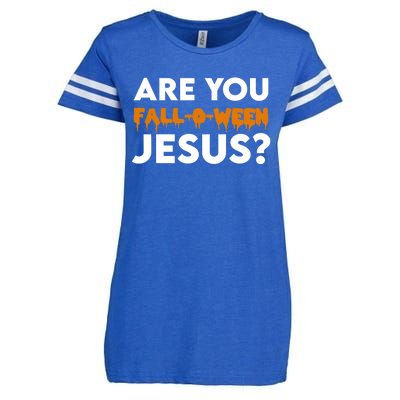 Are You Falloween Jesus Cute Christian Halloween Meaningful Gift Enza Ladies Jersey Football T-Shirt