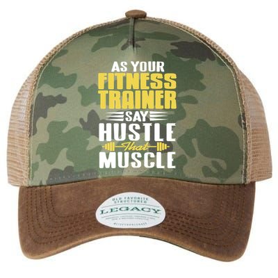 As Your Fitness Trainer Say Hustle That Muscle Cool Present Gift Legacy Tie Dye Trucker Hat