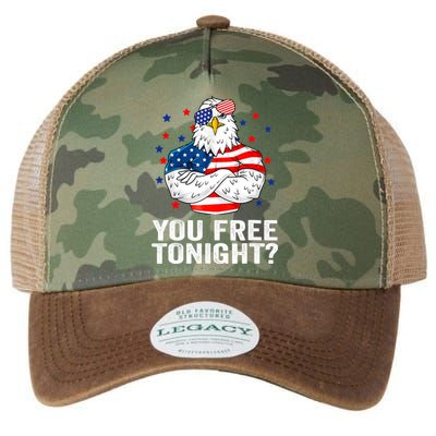 Are You Free Tonight 4th Of July Independence Day Bald Eagle Gift Legacy Tie Dye Trucker Hat