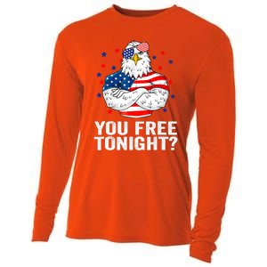 Are You Free Tonight 4th Of July Independence Day Bald Eagle Gift Cooling Performance Long Sleeve Crew