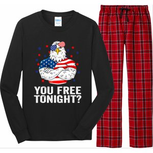 Are You Free Tonight 4th Of July Independence Day Bald Eagle Gift Long Sleeve Pajama Set