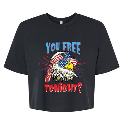 Are You Free Tonight 4th Of July American Bald Eagle Bella+Canvas Jersey Crop Tee