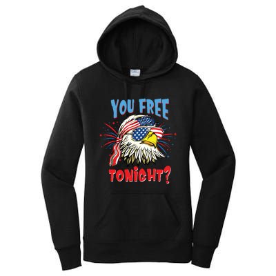 Are You Free Tonight 4th Of July American Bald Eagle Women's Pullover Hoodie