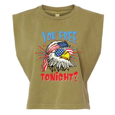 Are You Free Tonight 4th Of July American Bald Eagle Garment-Dyed Women's Muscle Tee