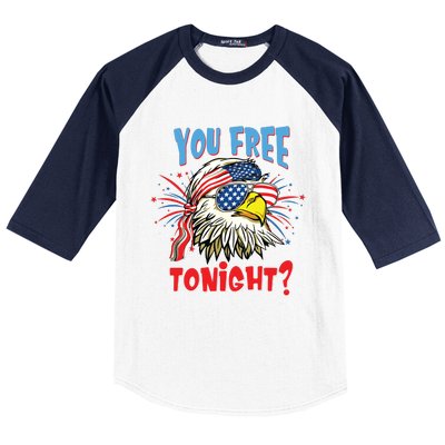 Are You Free Tonight 4th Of July American Bald Eagle Baseball Sleeve Shirt