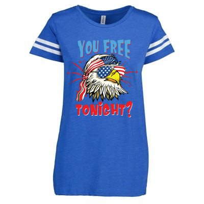 Are You Free Tonight 4th Of July American Bald Eagle Enza Ladies Jersey Football T-Shirt