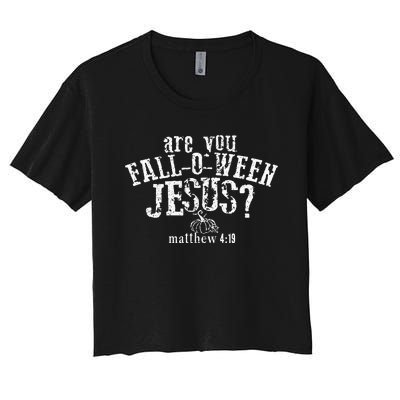 Are You Falloween Jesus Women's Crop Top Tee