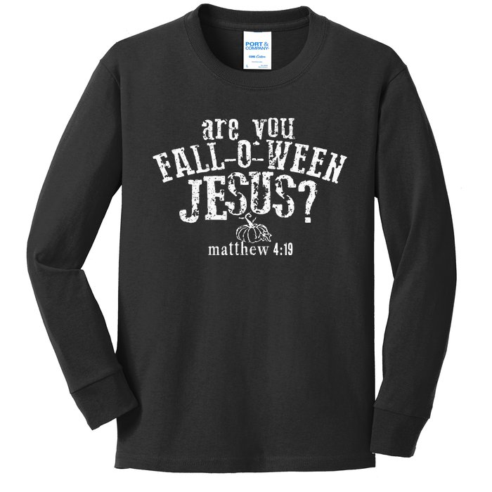 Are You Falloween Jesus Kids Long Sleeve Shirt