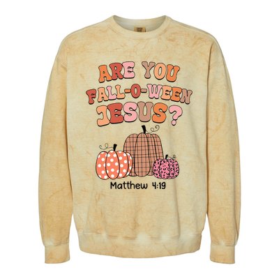 Are You Fall O Ween Jesus Christian Halloween Pumpkin Colorblast Crewneck Sweatshirt