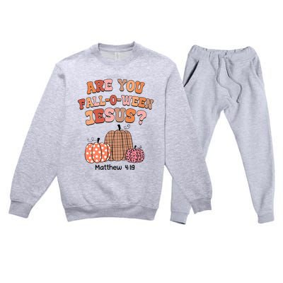 Are You Fall O Ween Jesus Christian Halloween Pumpkin Premium Crewneck Sweatsuit Set