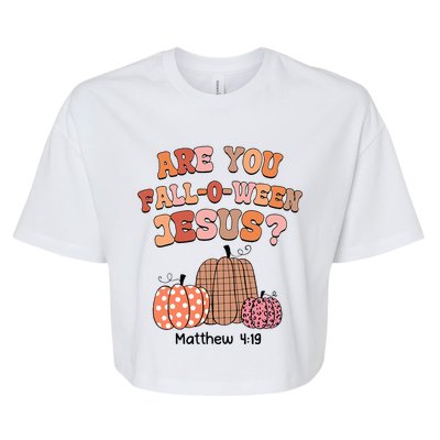 Are You Fall O Ween Jesus Christian Halloween Pumpkin Bella+Canvas Jersey Crop Tee