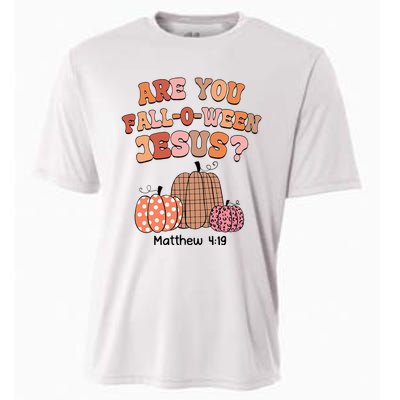 Are You Fall O Ween Jesus Christian Halloween Pumpkin Cooling Performance Crew T-Shirt