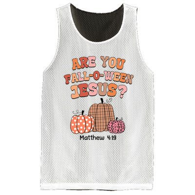 Are You Fall O Ween Jesus Christian Halloween Pumpkin Mesh Reversible Basketball Jersey Tank