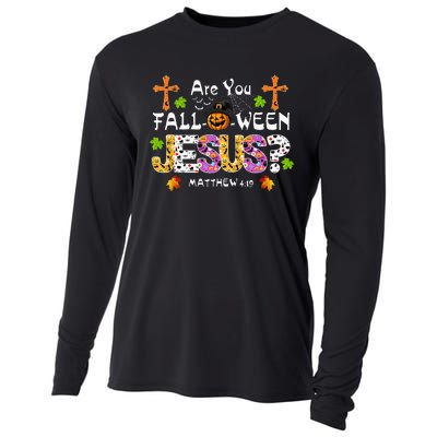 Are You Falloween Jesus Pumpkin Spooky Halloween Christian Cooling Performance Long Sleeve Crew