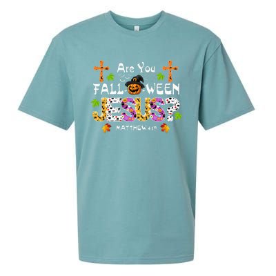 Are You Falloween Jesus Pumpkin Spooky Halloween Christian Sueded Cloud Jersey T-Shirt