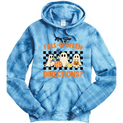 Are You Falloween Directions Ghost Christian Halloween Tie Dye Hoodie