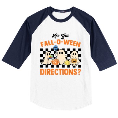 Are You Falloween Directions Ghost Christian Halloween Baseball Sleeve Shirt