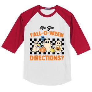 Are You Falloween Directions Ghost Christian Halloween Kids Colorblock Raglan Jersey