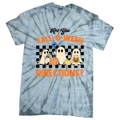 Are You Falloween Directions Ghost Christian Halloween Tie-Dye T-Shirt