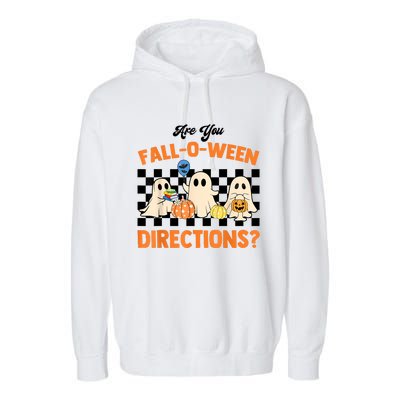 Are You Falloween Directions Ghost Christian Halloween Garment-Dyed Fleece Hoodie