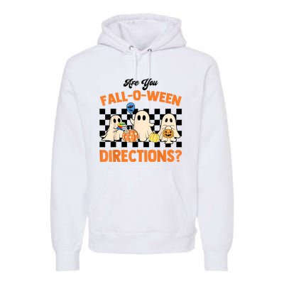 Are You Falloween Directions Ghost Christian Halloween Premium Hoodie