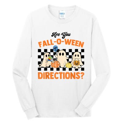 Are You Falloween Directions Ghost Christian Halloween Tall Long Sleeve T-Shirt