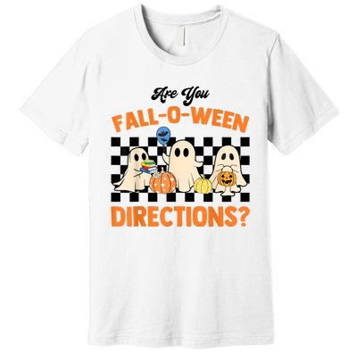 Are You Falloween Directions Ghost Christian Halloween Premium T-Shirt