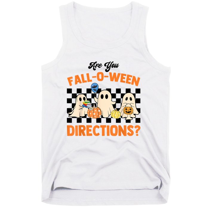 Are You Falloween Directions Ghost Christian Halloween Tank Top