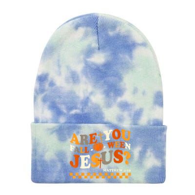 Are You Falloween Jesus Christian Halloween Pumpkin Tie Dye 12in Knit Beanie