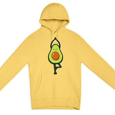 Avocado Yoga Fruit Tree Fitness Stressgiftrelief Exercise Gift Premium Pullover Hoodie