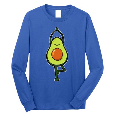 Avocado Yoga Fruit Tree Fitness Stressgiftrelief Exercise Gift Long Sleeve Shirt