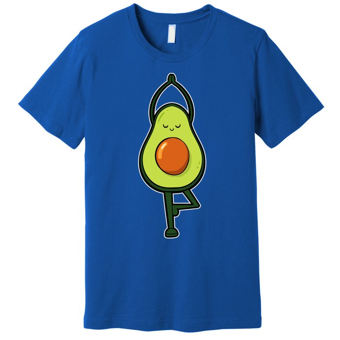 Avocado Yoga Fruit Tree Fitness Stressgiftrelief Exercise Gift Premium T-Shirt