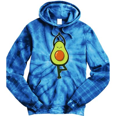 Avocado Yoga Fruit Tree Fitness Stressgiftrelief Exercise Gift Tie Dye Hoodie