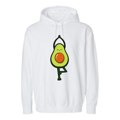 Avocado Yoga Fruit Tree Fitness Stressgiftrelief Exercise Gift Garment-Dyed Fleece Hoodie